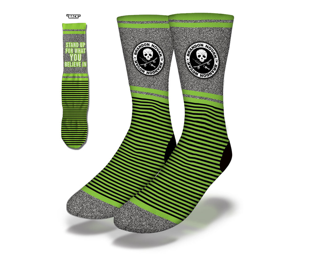 Art Society x Savvy Sox NOVAKS HOUSE STAND UP GREEN Socks