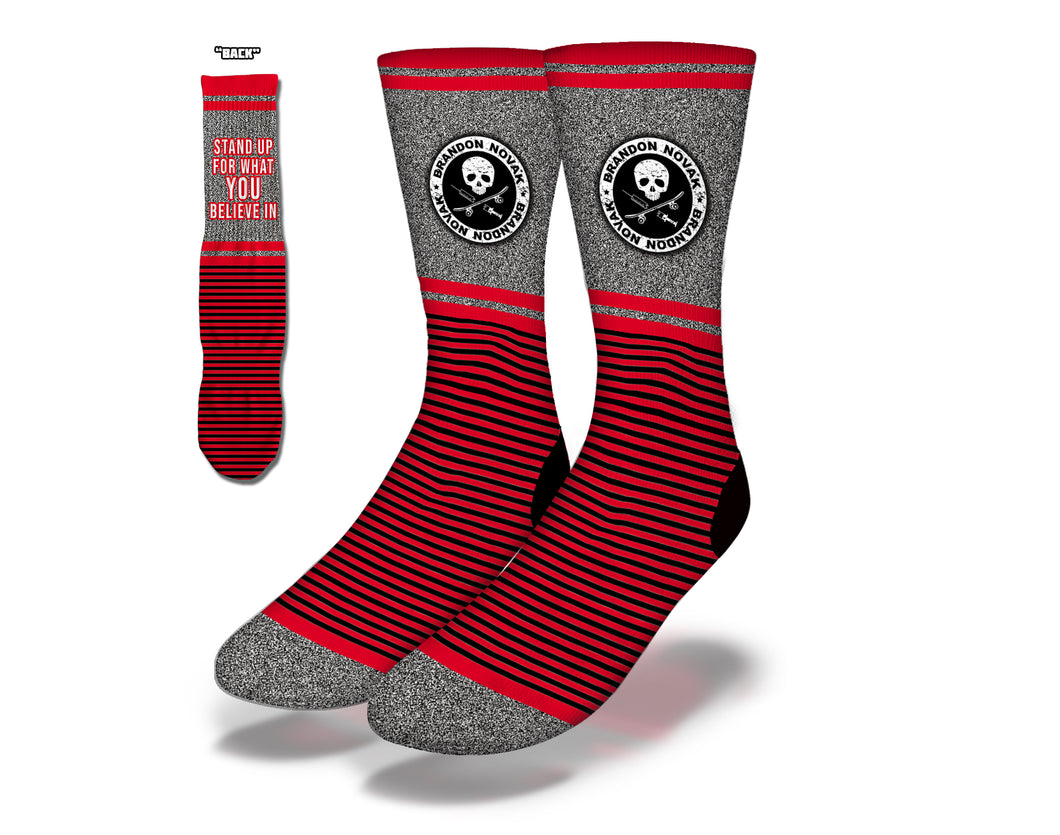 Art Society x Savvy Sox NOVAKS HOUSE STAND UP RED Socks