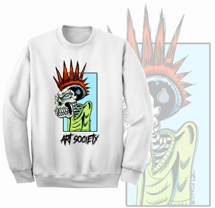 Art Society MISCREANT CREW SWEATER WHITE