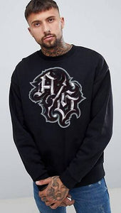 Art Society SIERRA SCRIPT CREW SWEATER BLACK