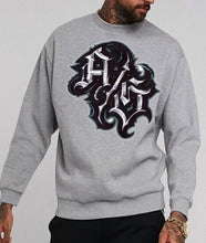 Load image into Gallery viewer, Art Society SIERRA SCRIPT CREW SWEATER GREY