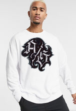 Load image into Gallery viewer, Art Society SIERRA SCRIPT CREW SWEATER WHITE