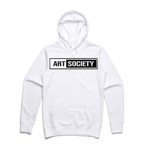 Art Society x Retro Kings STENCIL BAR HOODIE WHITE