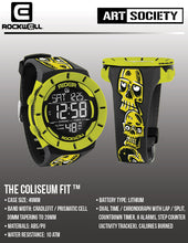 Load image into Gallery viewer, Art Society x Rockwell BDRAWSKULLZ COLISEUM FIT Watch BLACK/YELLOW