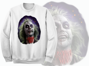 Art Society x Retro Kings BEETLEJUICE CREW SWEATER WHITE