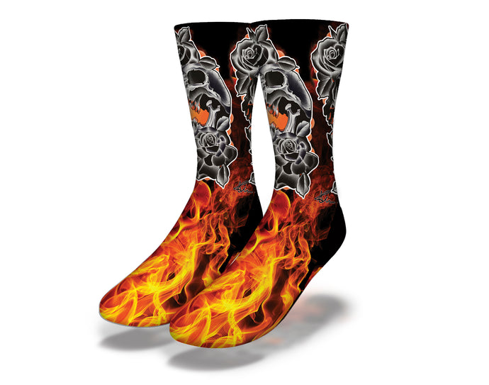 Art Society x Savvy Sox CRONSHAW SKULL FIRE Socks