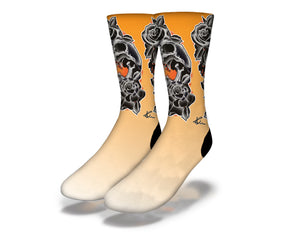 Art Society x Savvy Sox CRONSHAW SKULL ORANGE Socks