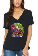 Load image into Gallery viewer, Art Society GNARLY MONSTER WOMENS V-NECK TEE BLACK