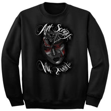 Load image into Gallery viewer, Art Society x Retro Kings x ATTARD MASK CREW SWEATER BLACK