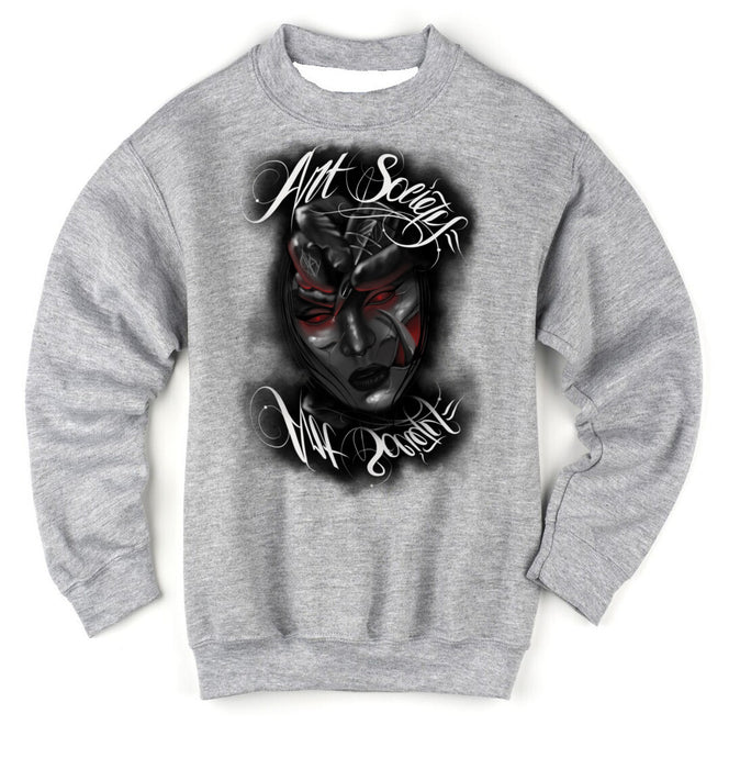 Art Society x Retro Kings x ATTARD MASK CREW SWEATER GREY