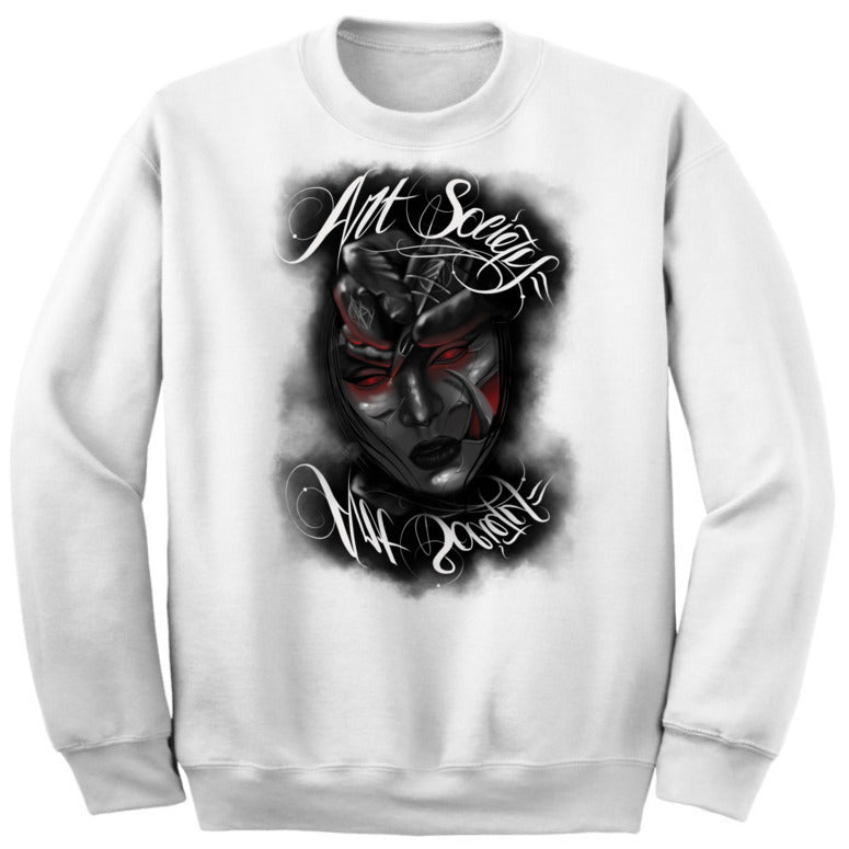 Art Society x Retro Kings x ATTARD MASK CREW SWEATER WHITE