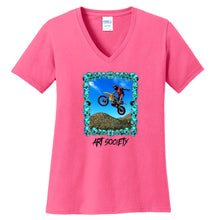 Load image into Gallery viewer, Art Society MANNYS YARD WOMENS V-NECK TEE PINK