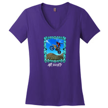 Load image into Gallery viewer, Art Society MANNYS YARD WOMENS V-NECK TEE PURPLE