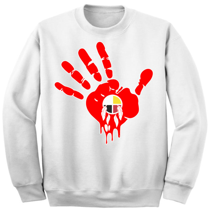 Art Society MMIW AWARENESS CREW SWEATER WHITE