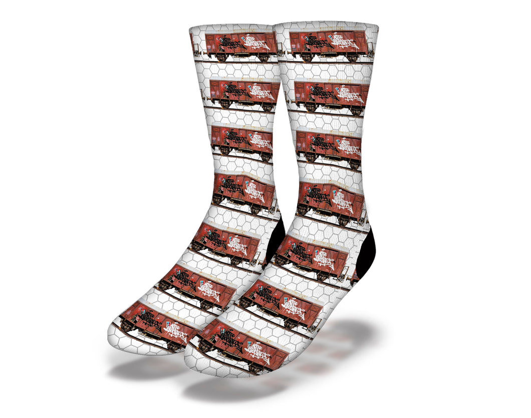 Art Society x Savvy Sox MORALES RAIL CAR ALL OVER Socks