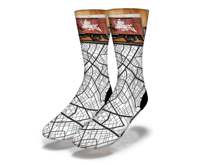 Art Society x Savvy Sox MORALES RAIL CAR MAP Socks