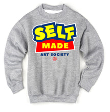 Load image into Gallery viewer, Art Society x Retro Kings SELF MADE CREW SWEATER GREY