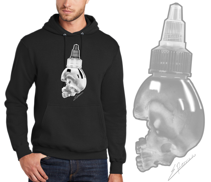 Art Society SKULL INK BOTTLE HOODIE BLACK