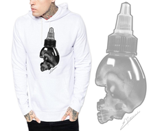 Load image into Gallery viewer, Art Society SKULL INK BOTTLE HOODIE WHITE