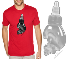Load image into Gallery viewer, Art Society SKULL INK BOTTLE TEE SHIRT RED