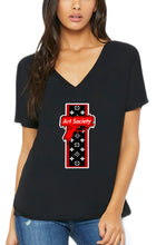 Load image into Gallery viewer, Art Society SUPER DRIP WOMENS V-NECK TEE BLACK