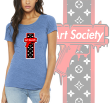 Load image into Gallery viewer, Art Society SUPER DRIP WOMENS TEE BLUE