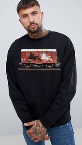 Art Society x Retro Kings MORALES RAIL CAR CREW SWEATER BLACK