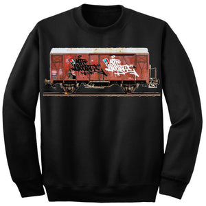 Art Society x Retro Kings MORALES RAIL CAR CREW SWEATER BLACK