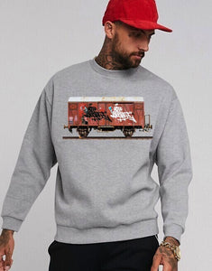 Art Society x Retro Kings MORALES RAIL CAR CREW SWEATER GREY